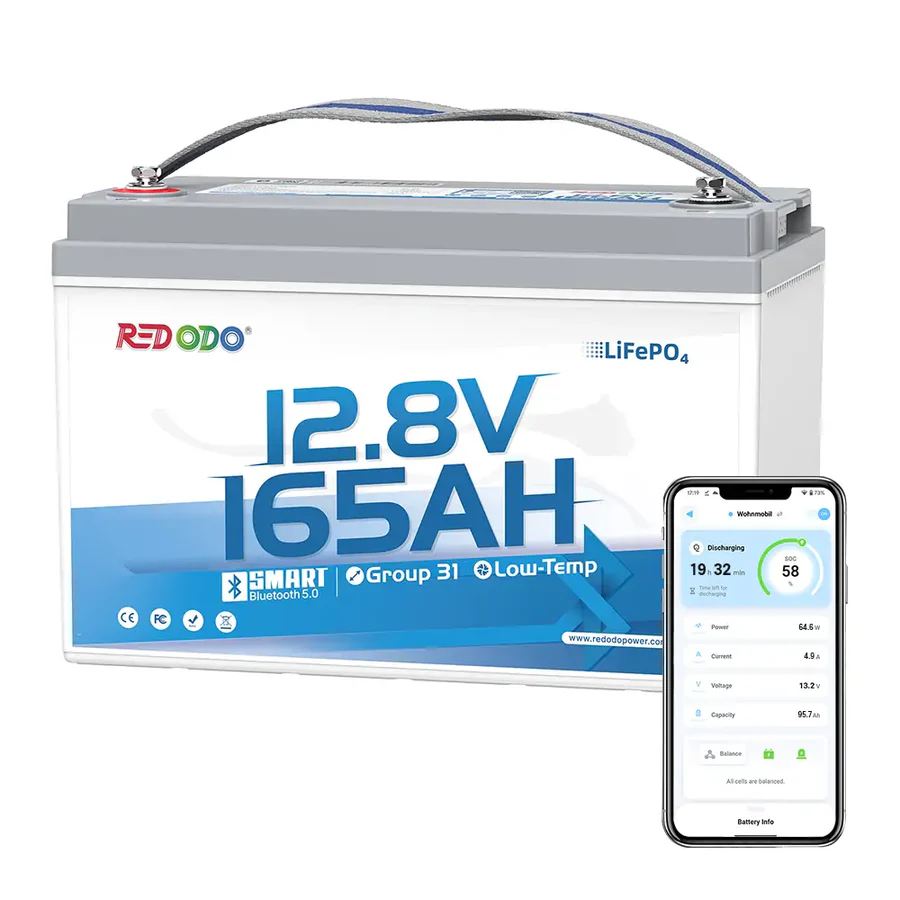 Redodo 12V 165 Ah Group 31 - Bluetooth Battery