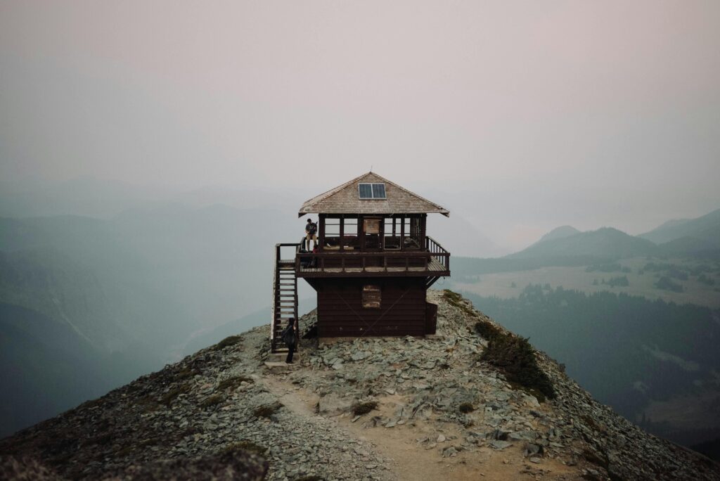 Only two solar panels is enough to power this small cabin lookout