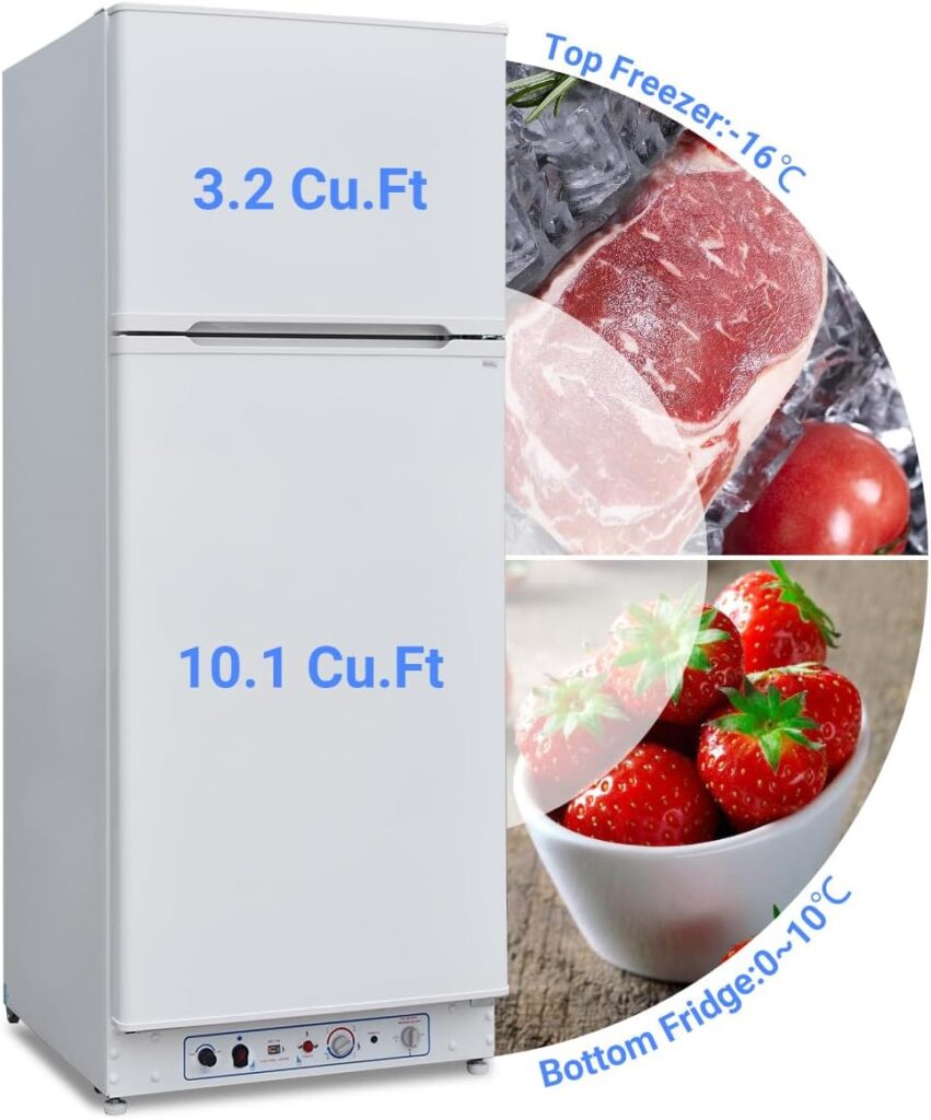Techomey 13.5 Cu ft Propane Refrigerator