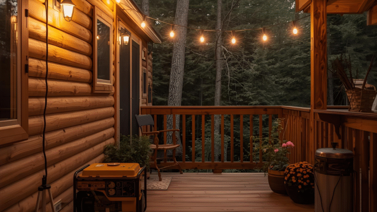 Portable Generator used as backup power for a cabin