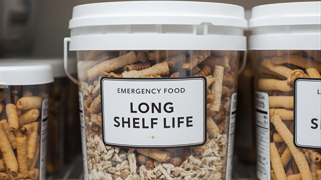 Emergency Food Bucket with a long shelf life